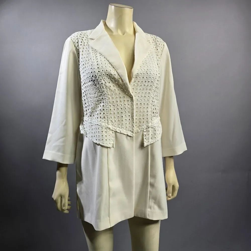 Chico's Cream Textured Blazer R7